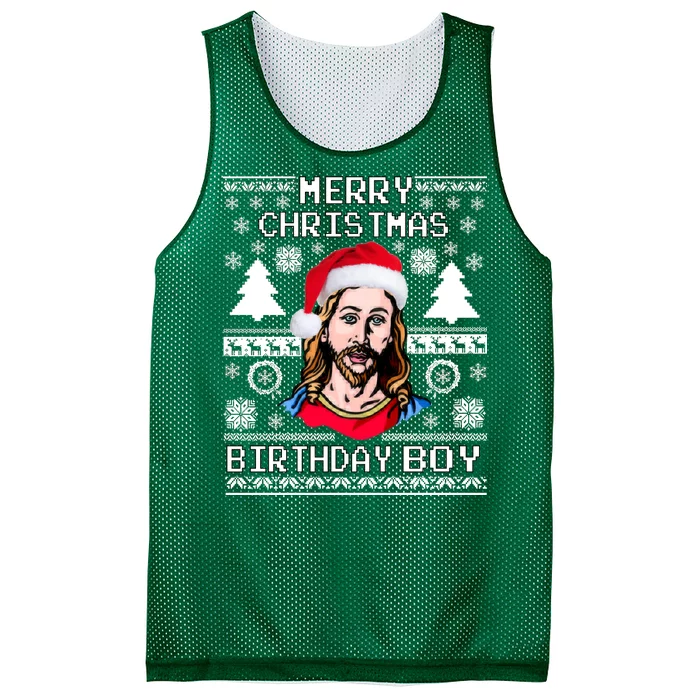 Jesus Birthday Ugly Christmas Sweater Mesh Reversible Basketball Jersey Tank