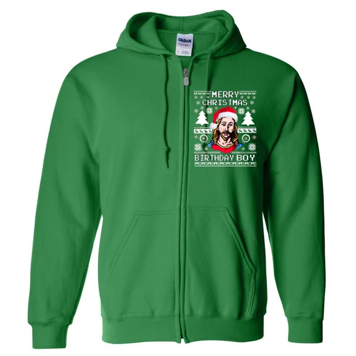 Jesus Birthday Ugly Christmas Sweater Full Zip Hoodie