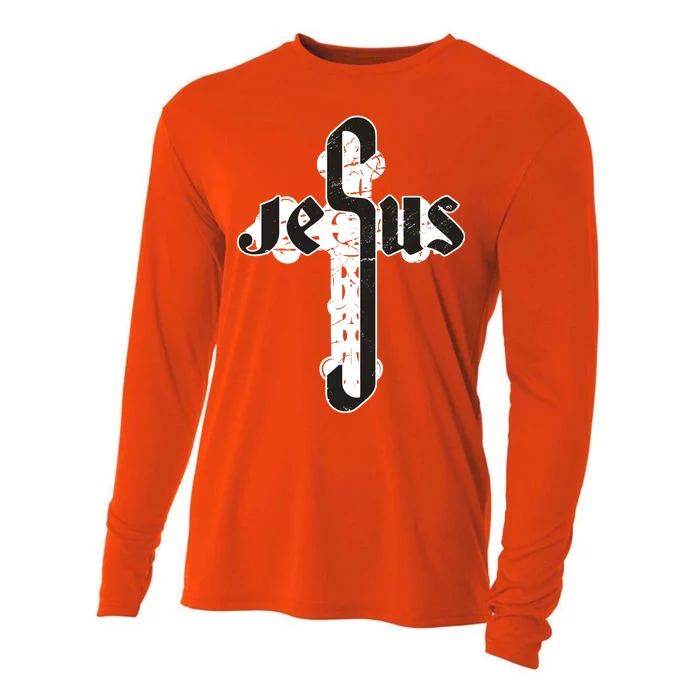 Jesus Christ Cross Faith Cooling Performance Long Sleeve Crew