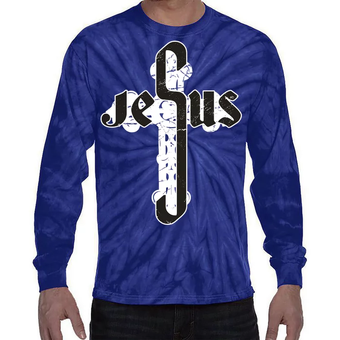 Jesus Christ Cross Faith Tie-Dye Long Sleeve Shirt