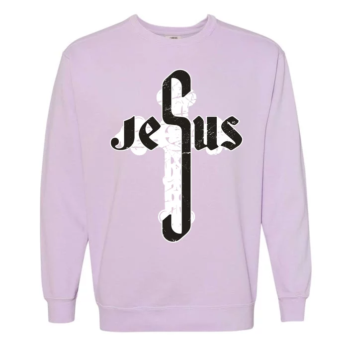 Jesus Christ Cross Faith Garment-Dyed Sweatshirt