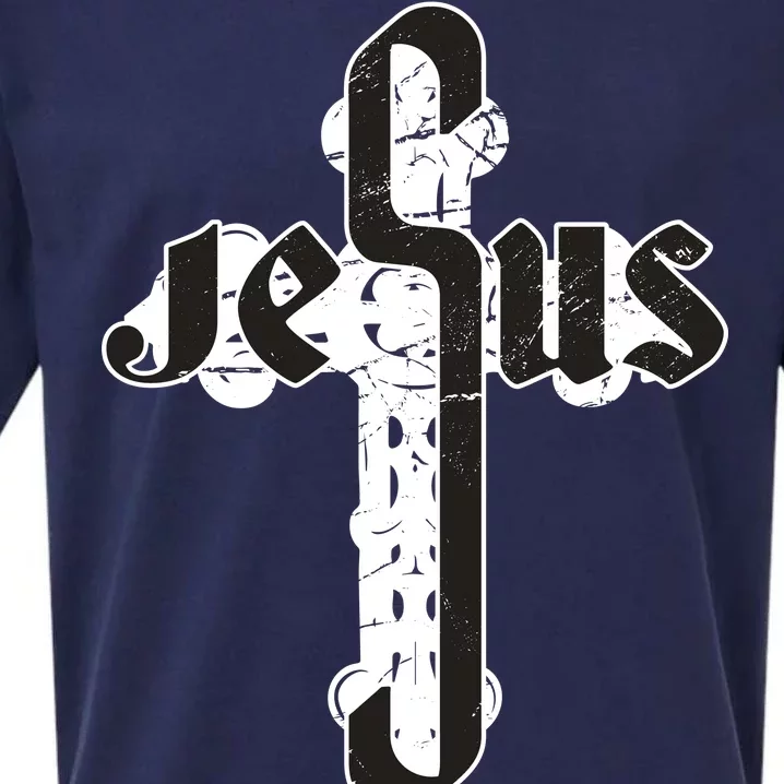 Jesus Christ Cross Faith Sueded Cloud Jersey T-Shirt