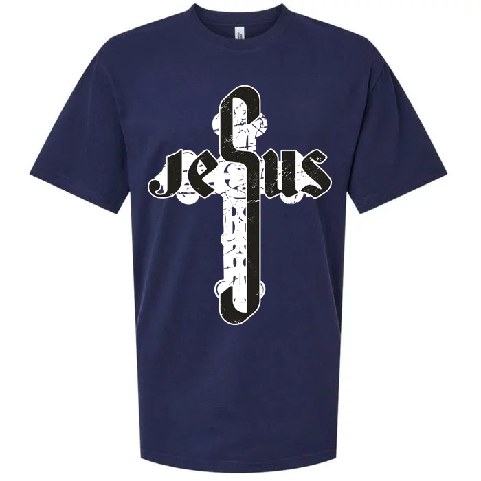 Jesus Christ Cross Faith Sueded Cloud Jersey T-Shirt