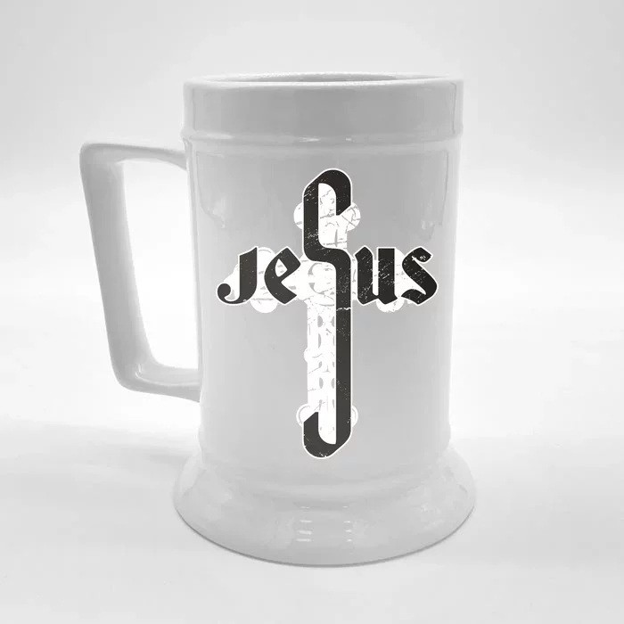 Jesus Christ Cross Faith Front & Back Beer Stein