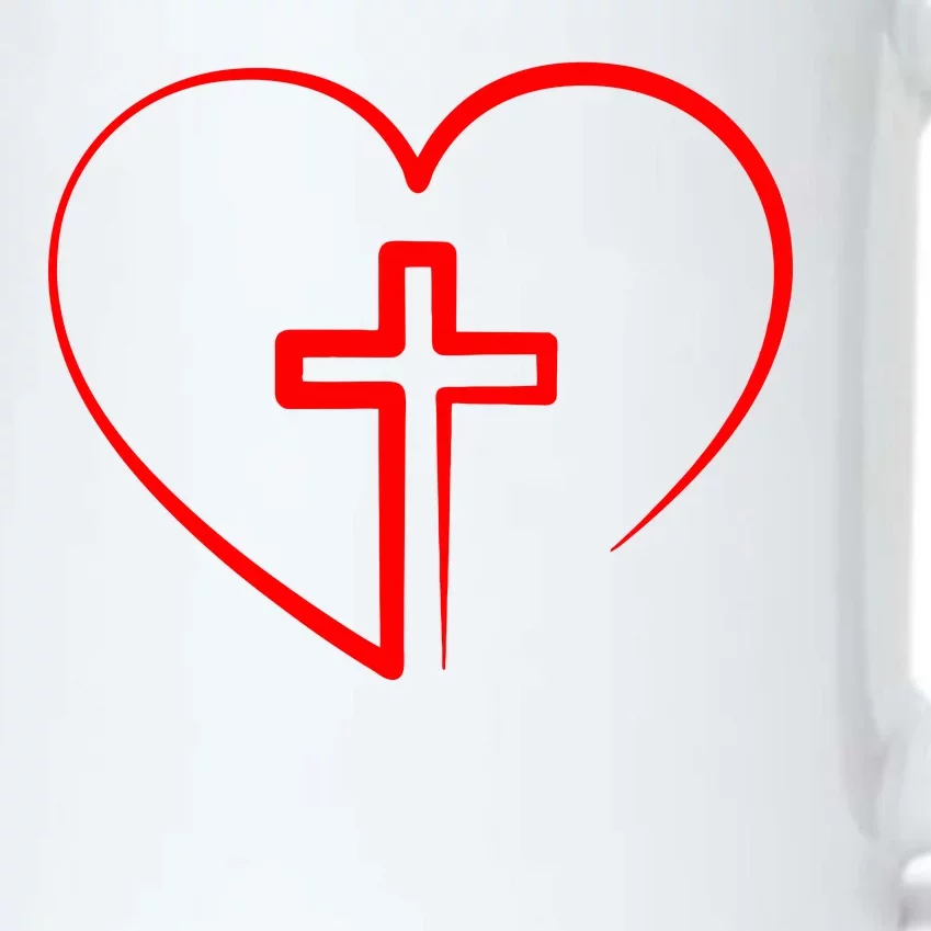 Jesus Christ Cross Heart Black Color Changing Mug