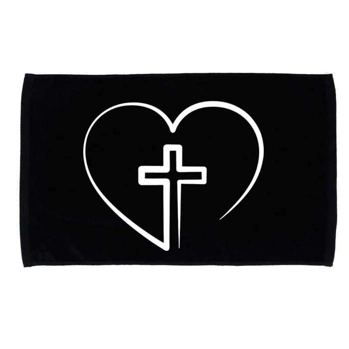 Jesus Christ Cross Heart Microfiber Hand Towel