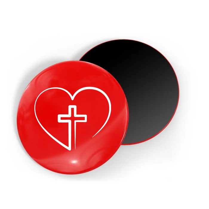 Jesus Christ Cross Heart Magnet