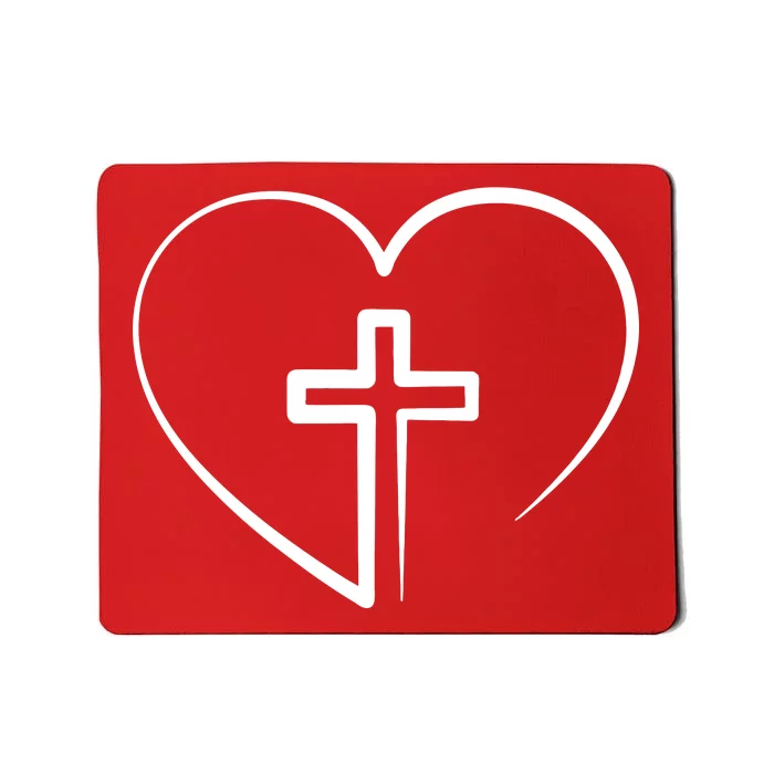 Jesus Christ Cross Heart Mousepad