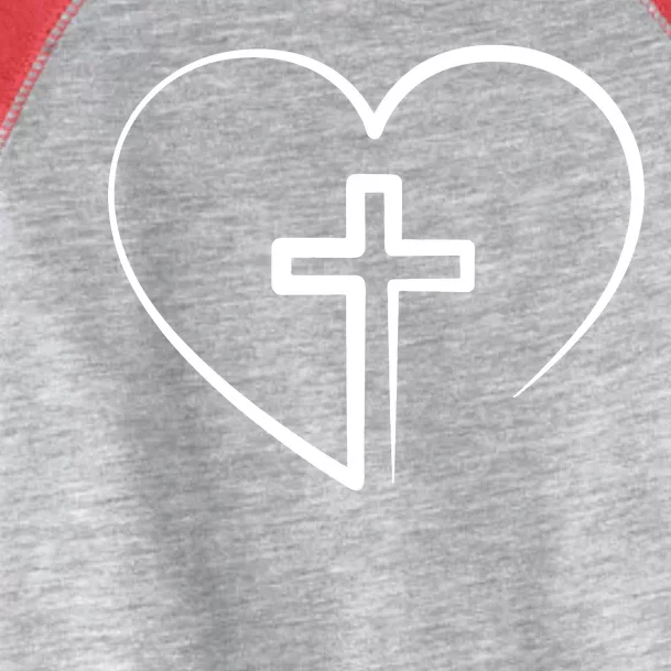 Jesus Christ Cross Heart Toddler Fine Jersey T-Shirt