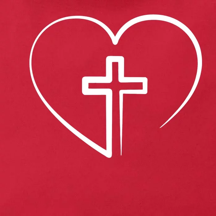 Jesus Christ Cross Heart Zip Tote Bag