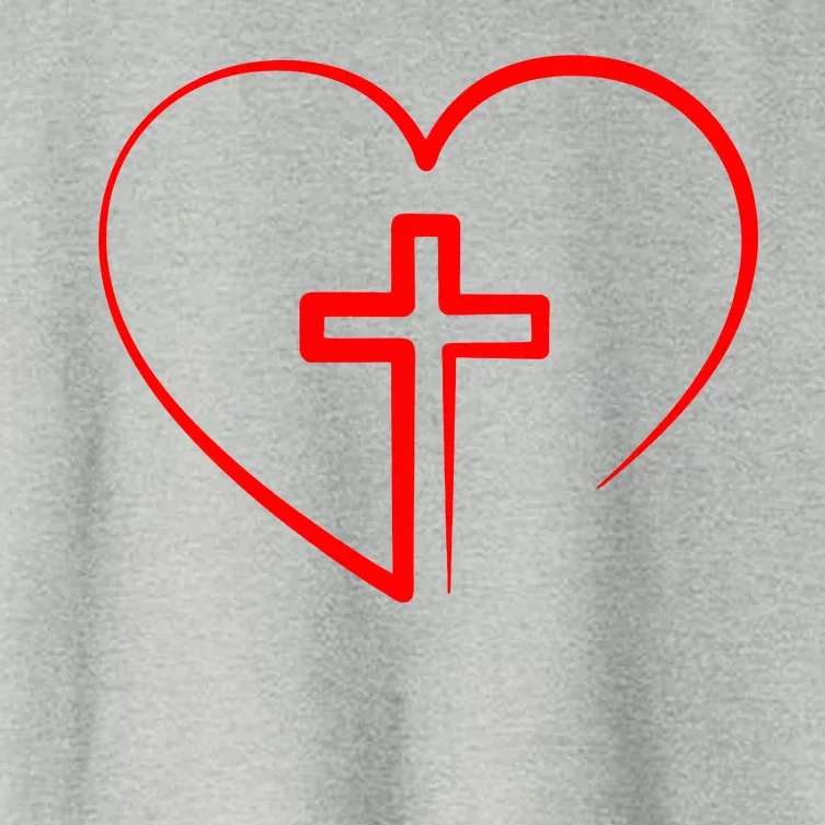 Jesus Christ Cross Heart Women's Crop Top Tee