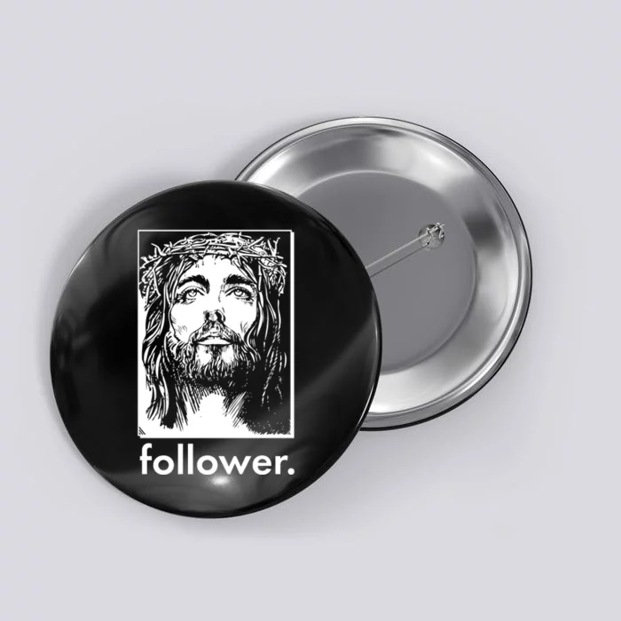 Jesus Christ Portrait Follower Button