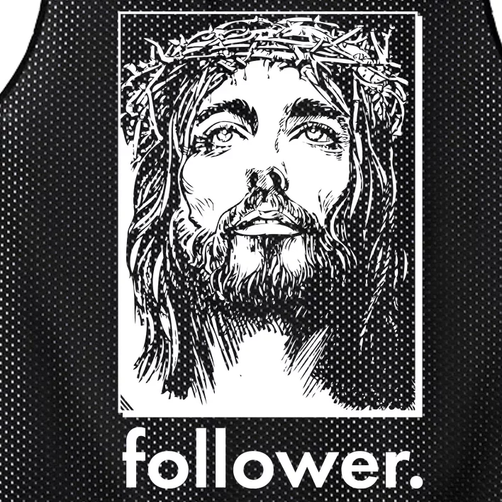 Jesus Christ Portrait Follower Mesh Reversible Basketball Jersey Tank