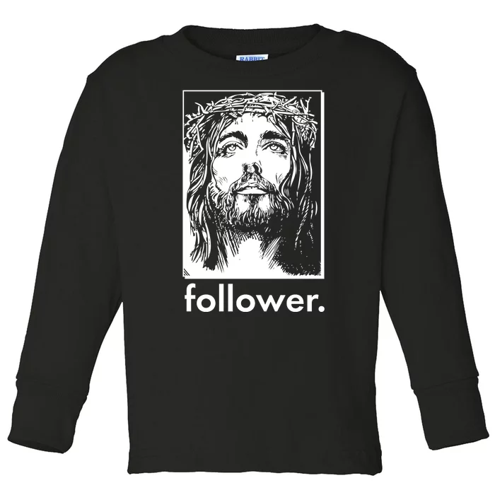 Jesus Christ Portrait Follower Toddler Long Sleeve Shirt