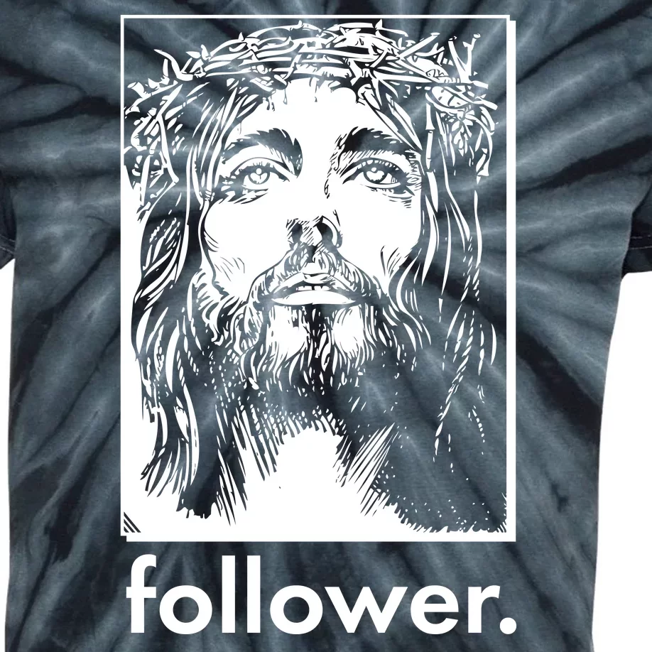 Jesus Christ Portrait Follower Kids Tie-Dye T-Shirt