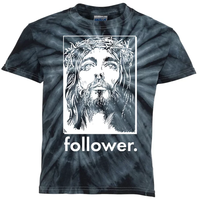 Jesus Christ Portrait Follower Kids Tie-Dye T-Shirt