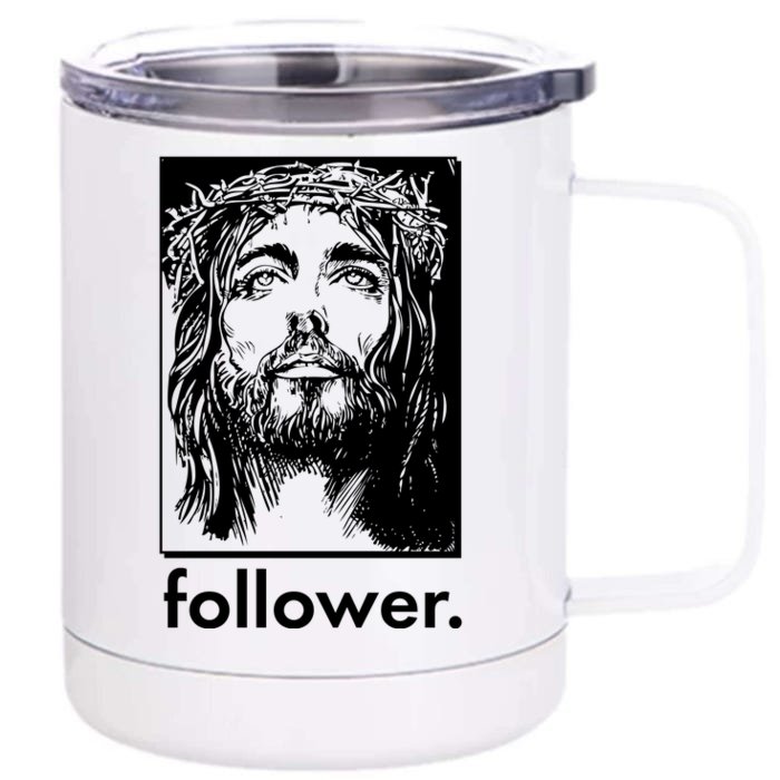 Jesus Christ Portrait Follower Front & Back 12oz Stainless Steel Tumbler Cup