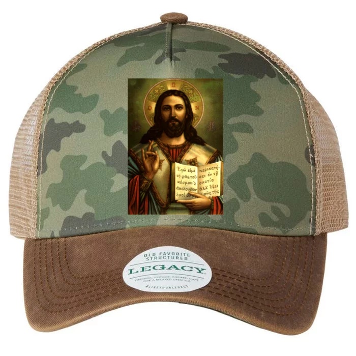 Jesus Christ Religious Photo Legacy Tie Dye Trucker Hat