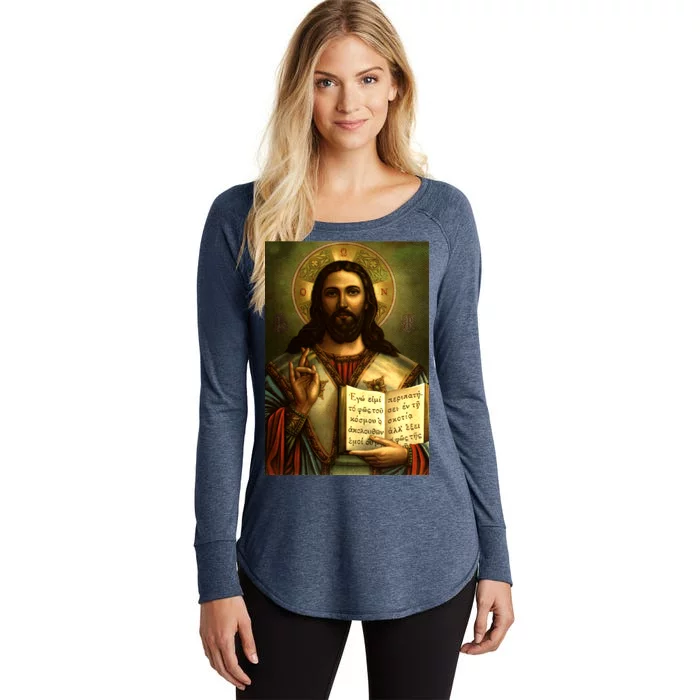 Jesus Christ Religious Photo Women's Perfect Tri Tunic Long Sleeve Shirt