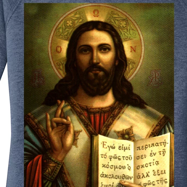 Jesus Christ Religious Photo Women's Perfect Tri Tunic Long Sleeve Shirt