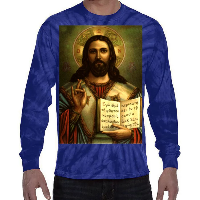 Jesus Christ Religious Photo Tie-Dye Long Sleeve Shirt