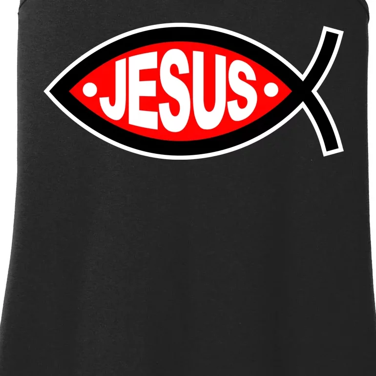 Jesus Christian Fish Symbol Ladies Essential Tank