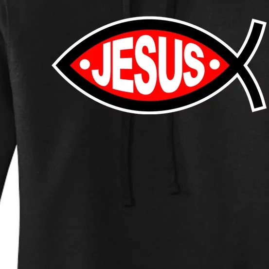 Jesus Christian Fish Symbol Women's Pullover Hoodie