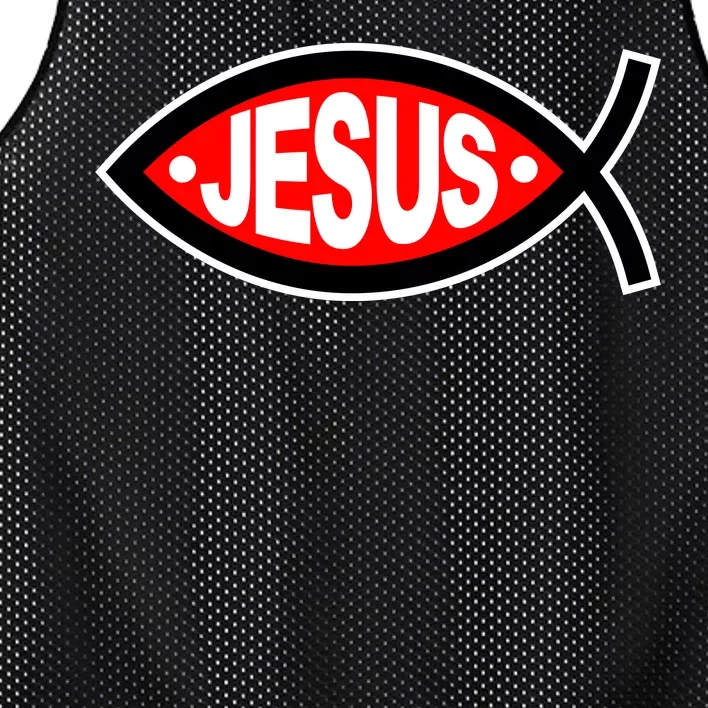 Jesus Christian Fish Symbol Mesh Reversible Basketball Jersey Tank