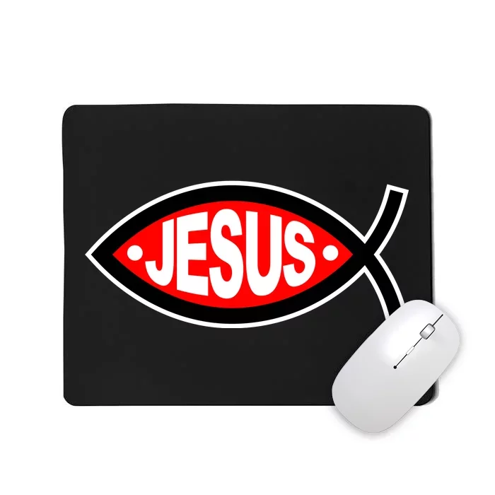 Jesus Christian Fish Symbol Mousepad