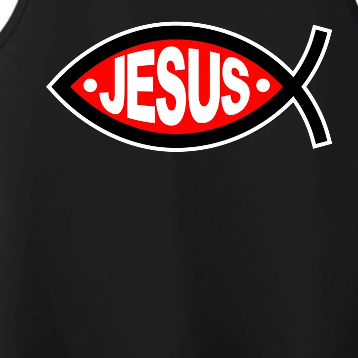 Jesus Christian Fish Symbol Performance Tank