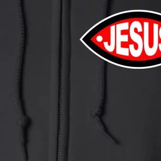 Jesus Christian Fish Symbol Full Zip Hoodie