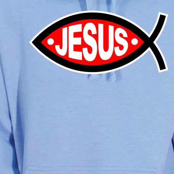 Jesus Christian Fish Symbol Unisex Surf Hoodie