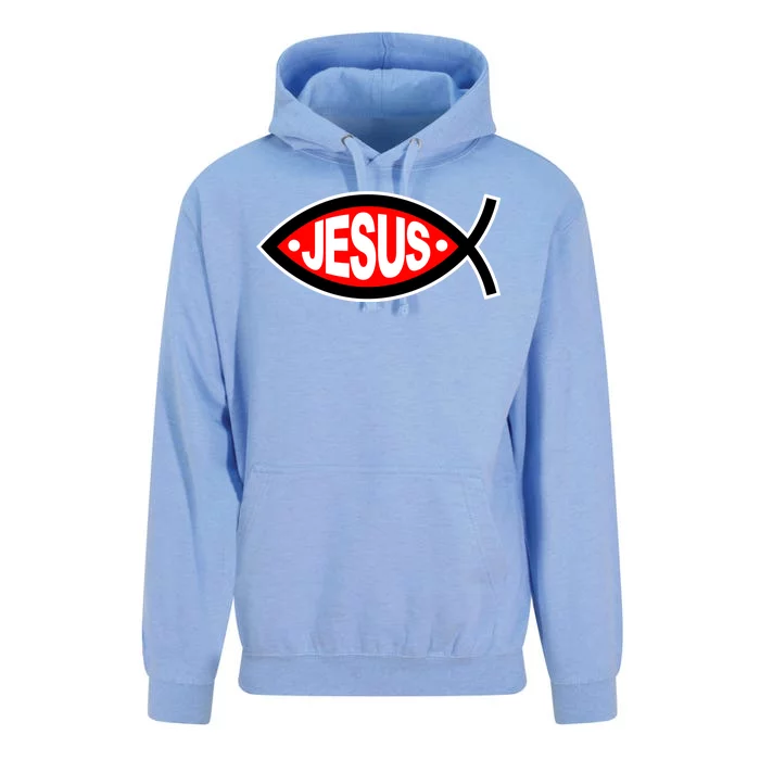 Jesus Christian Fish Symbol Unisex Surf Hoodie