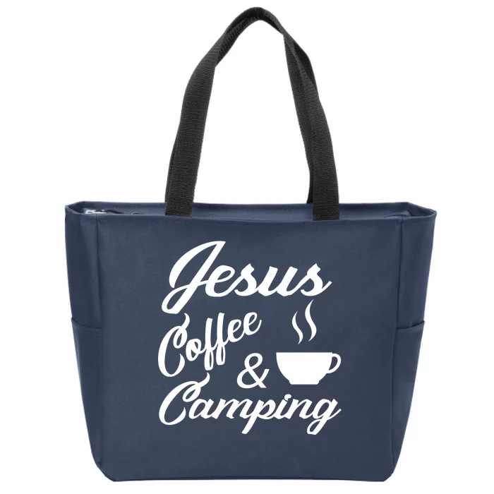 Jesus Coffee And Camping Zip Tote Bag