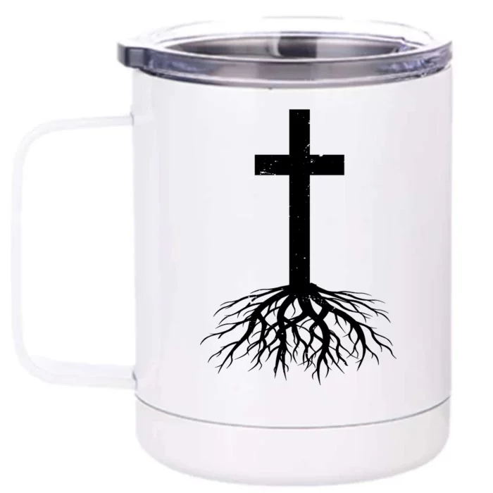 Jesus Cross Root Front & Back 12oz Stainless Steel Tumbler Cup