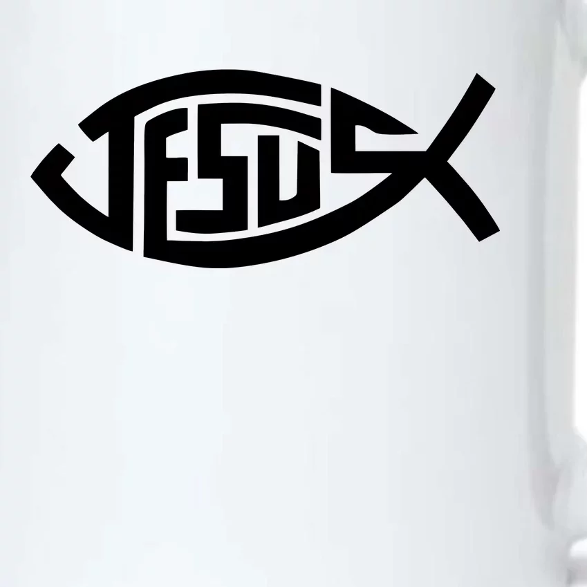 Jesus Fish Logo Black Color Changing Mug