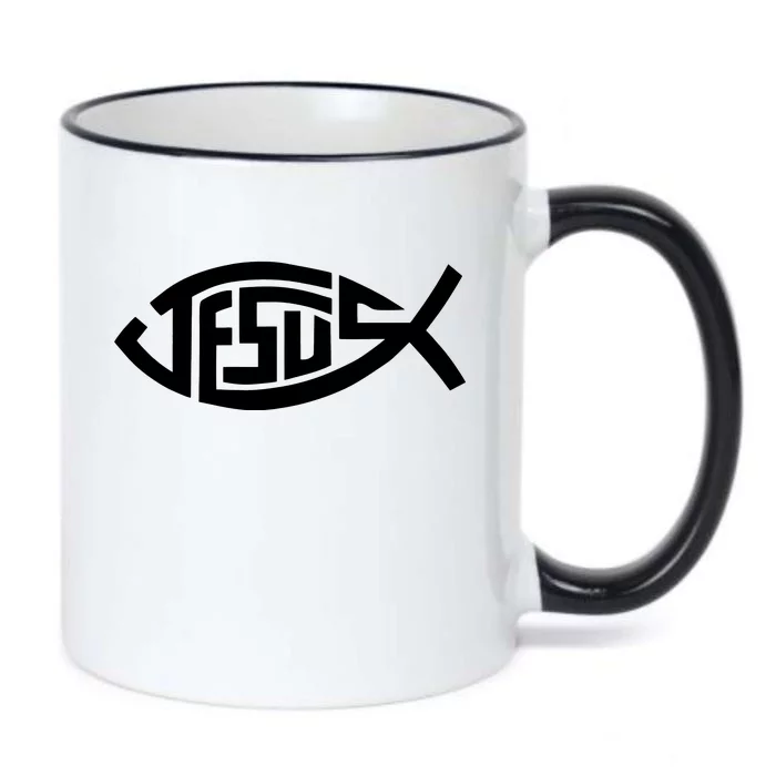 Jesus Fish Logo Black Color Changing Mug