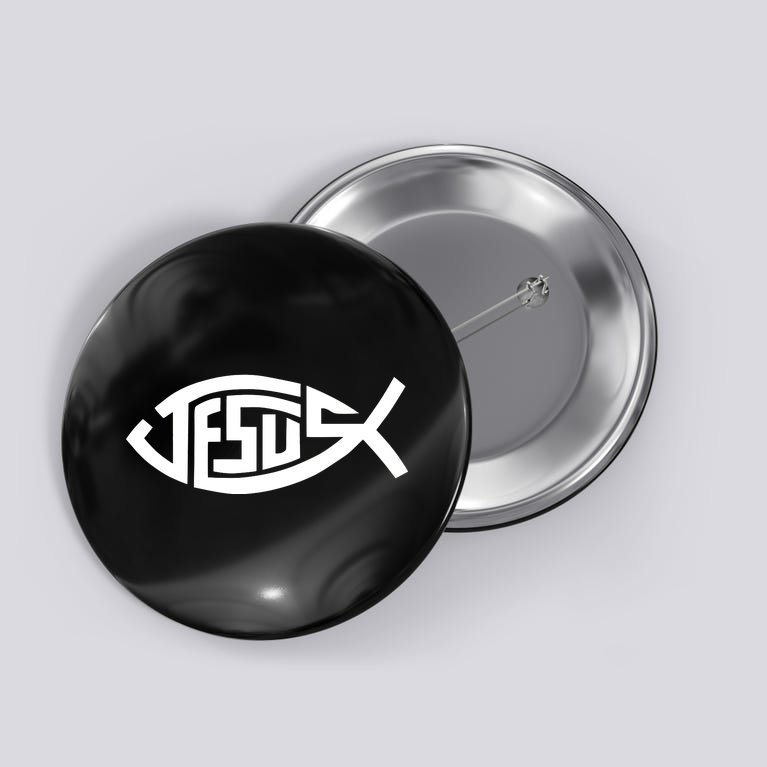 Jesus Fish Logo Button