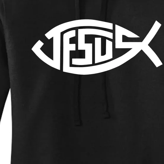 Jesus Fish Logo Women's Pullover Hoodie