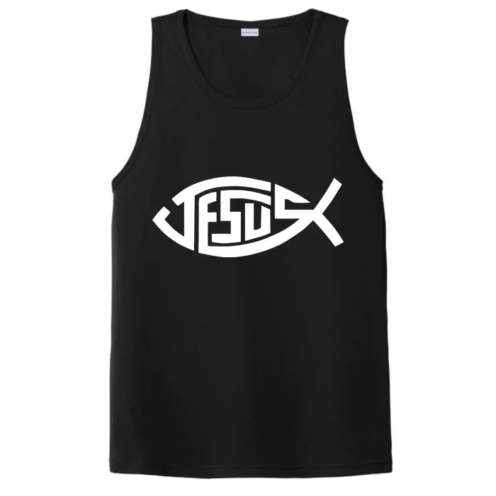 Jesus Fish Logo Performance Tank