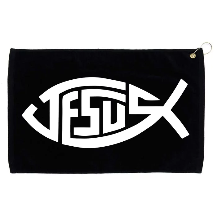 Jesus Fish Logo Grommeted Golf Towel