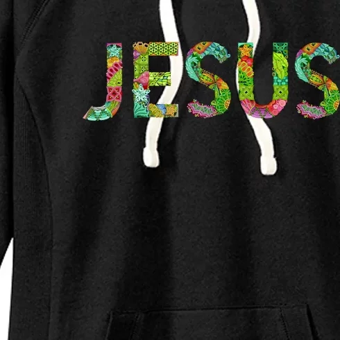 Jesus Hand Painted Word Art Women's Fleece Hoodie