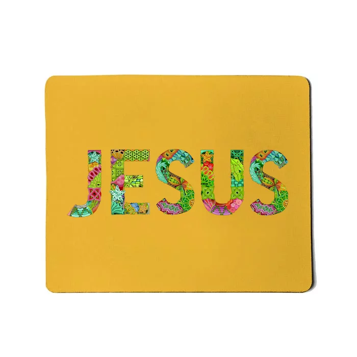 Jesus Hand Painted Word Art Mousepad