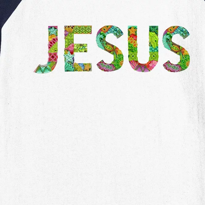 Jesus Hand Painted Word Art Baseball Sleeve Shirt