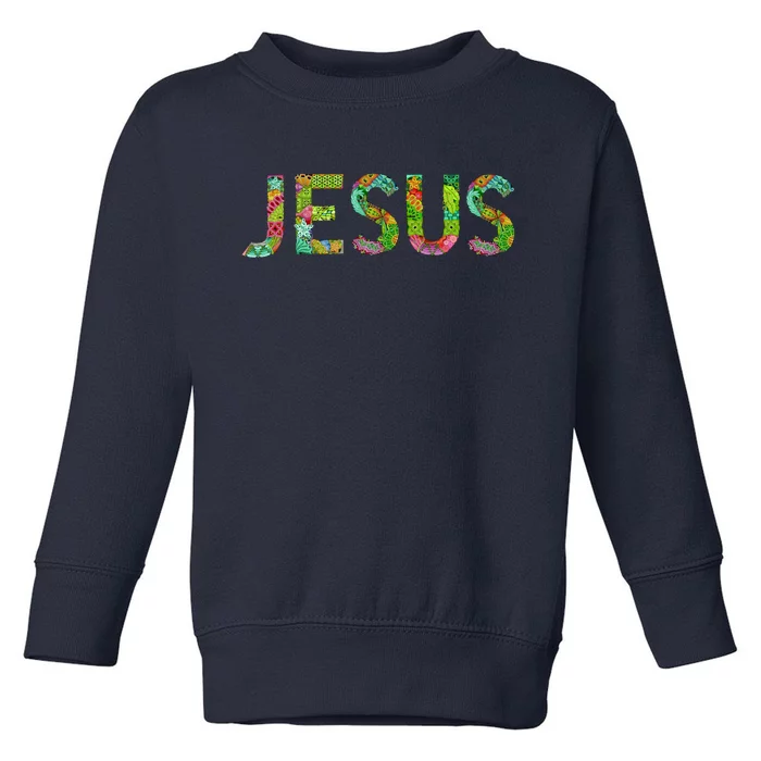 Jesus Hand Painted Word Art Toddler Sweatshirt