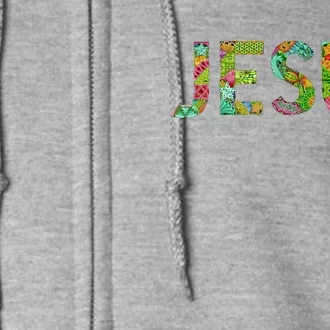 Jesus Hand Painted Word Art Full Zip Hoodie