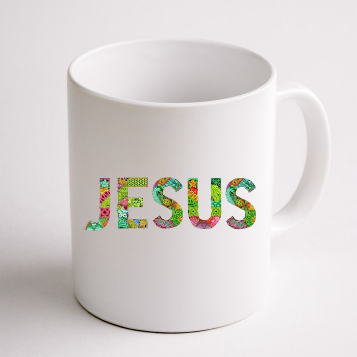 Jesus Hand Painted Word Art Front & Back Coffee Mug