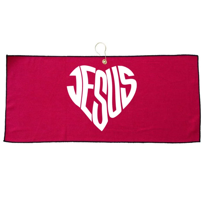 Jesus Heart Large Microfiber Waffle Golf Towel