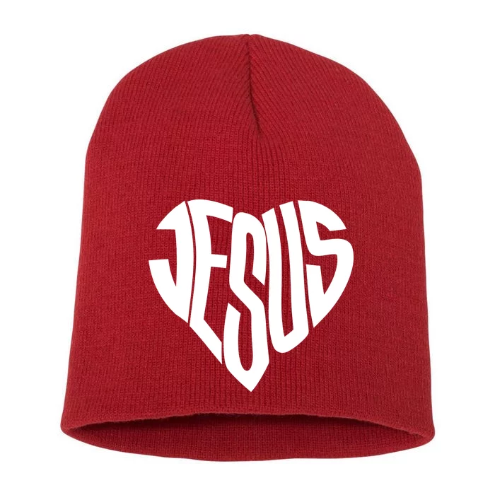 Jesus Heart Short Acrylic Beanie