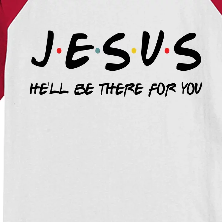 Jesus He'll Be There For You Kids Colorblock Raglan Jersey